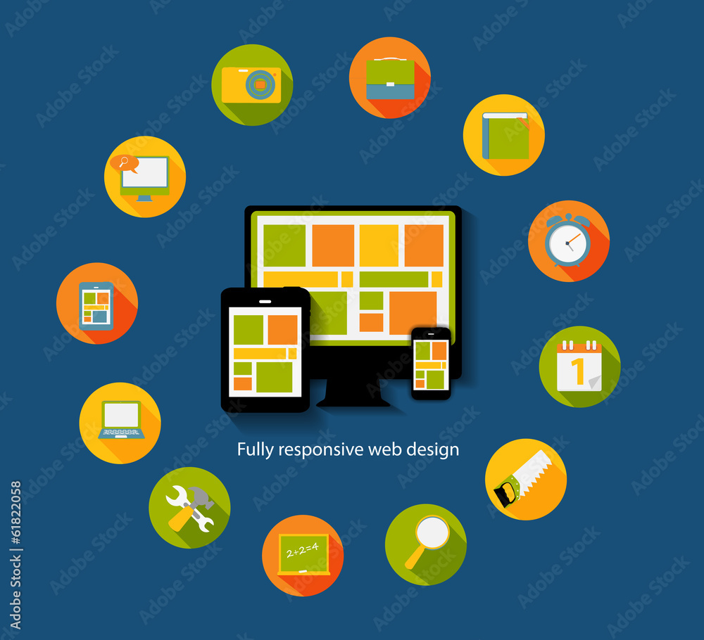 Modern Flat Icon Set for Web and Mobile Application With Compute Modern Flat Icon Set for Web and Mobile Application With Compute