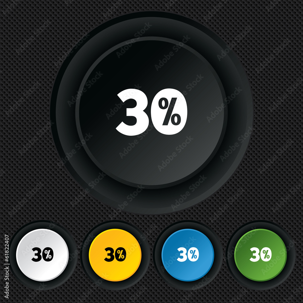30 percent discount sign icon. Sale symbol. 30 percent discount sign icon. Sale symbol.