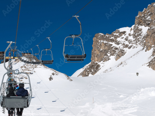 Skiing area in the Alps photo