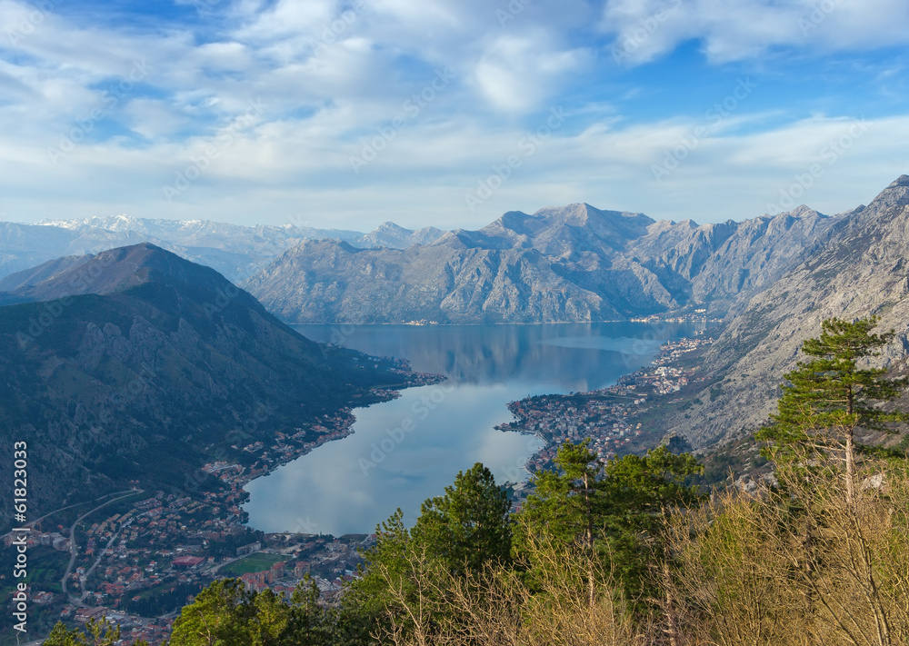 Top-view of Kotor and Bay of Kotor