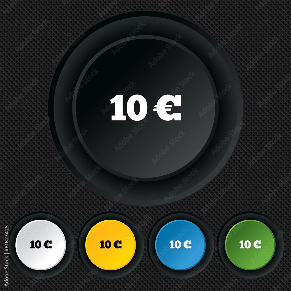 10 Euro sign icon. EUR currency symbol. 10 Euro sign icon. EUR currency symbol.