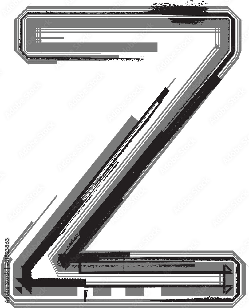Grunge font. Letter Z Grunge font. Letter Z