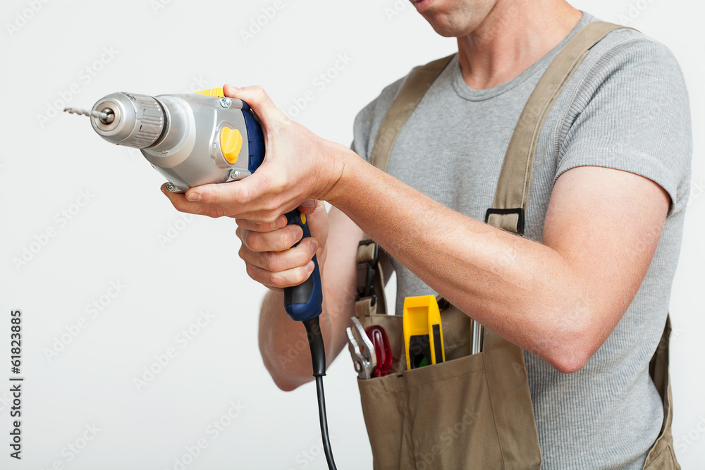 Handyman with drill Handyman with drill