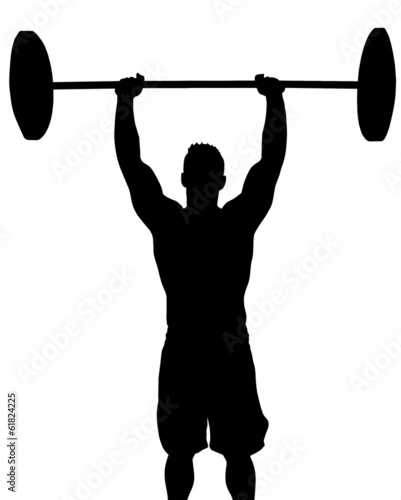 Man Weight Lifter with Weight Above Head