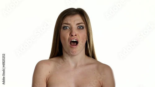 Sexy woman posing, isolated white background