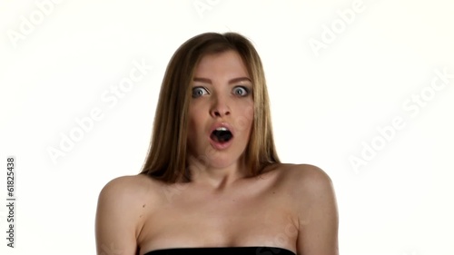 Sexy woman posing, isolated white background