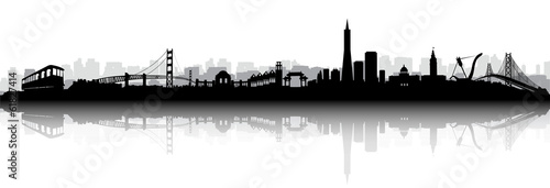 San Francisco Skyline Silhouette vector