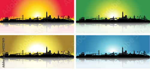 Colorful San Francisco Skyline Set