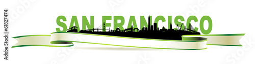 San Francisco Skyline green banner