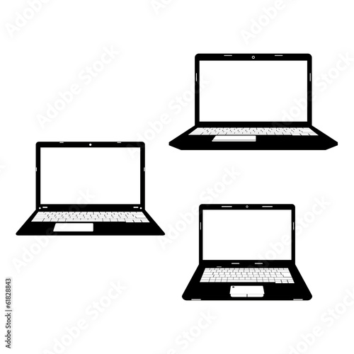 Laptops black icon isolated on white background. Vector EPS10.