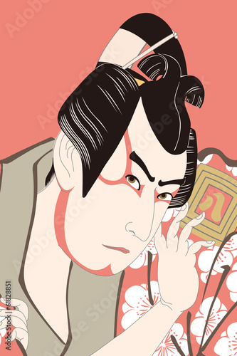歌舞妓堂艶鏡　三代目市川八百蔵の梅王丸のイラスト