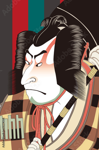 歌舞伎堂艶鏡 二世中村仲蔵の松王丸のイラスト