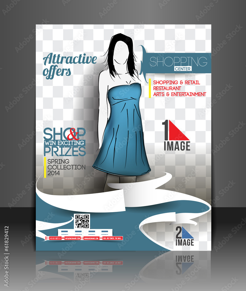 Shopping Center Store Front Flyer Template Stock Vector | Adobe Stock