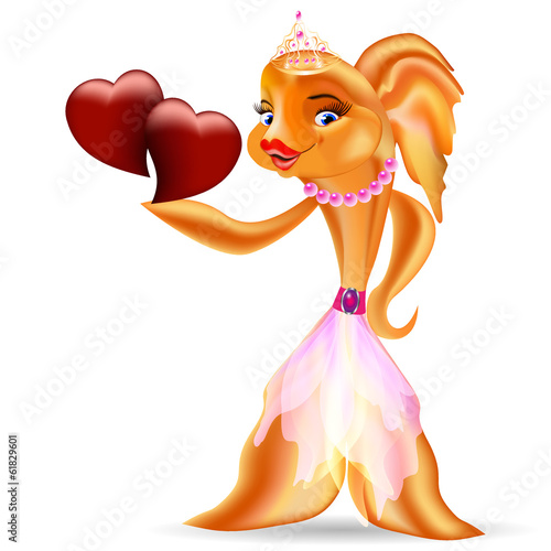 goldfish and red heart