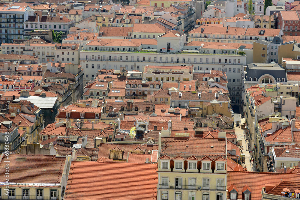 Baixa Historic District from Castle of São Jorge in Lisbon