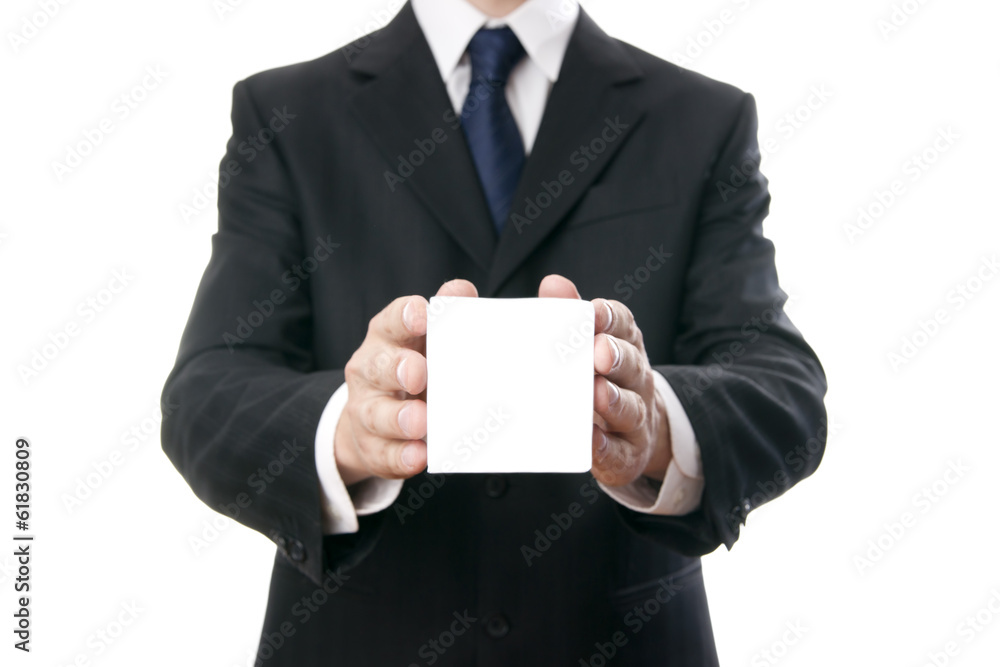 Business man with cube in hands Business man with cube in hands