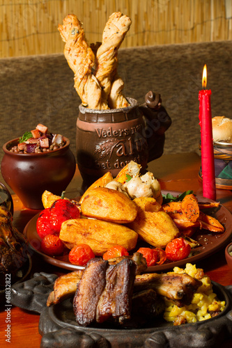 Image of medival kings table full of food