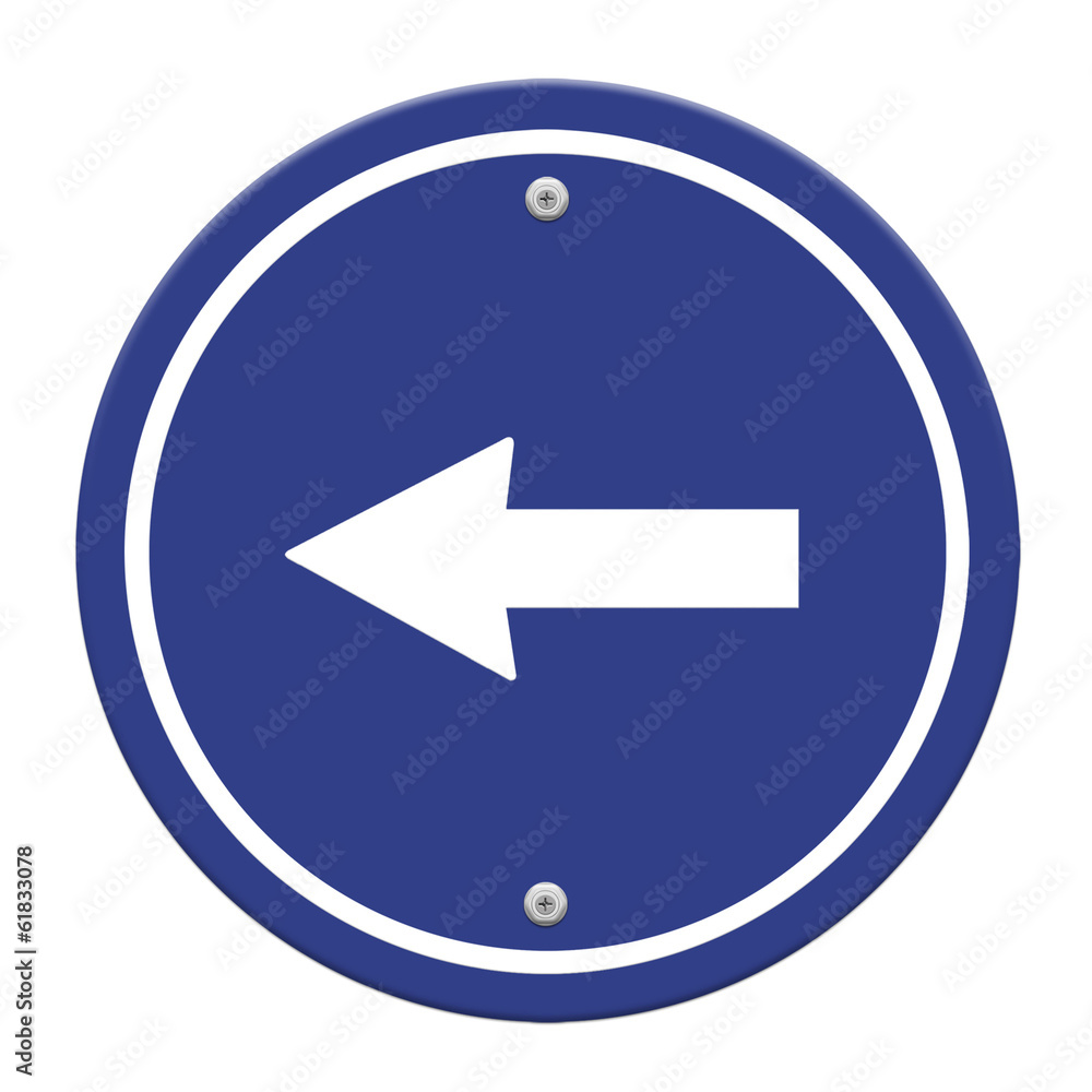 Arrow traffic sign isolated on white background ,part of a serie Arrow traffic sign isolated on white background ,part of a serie