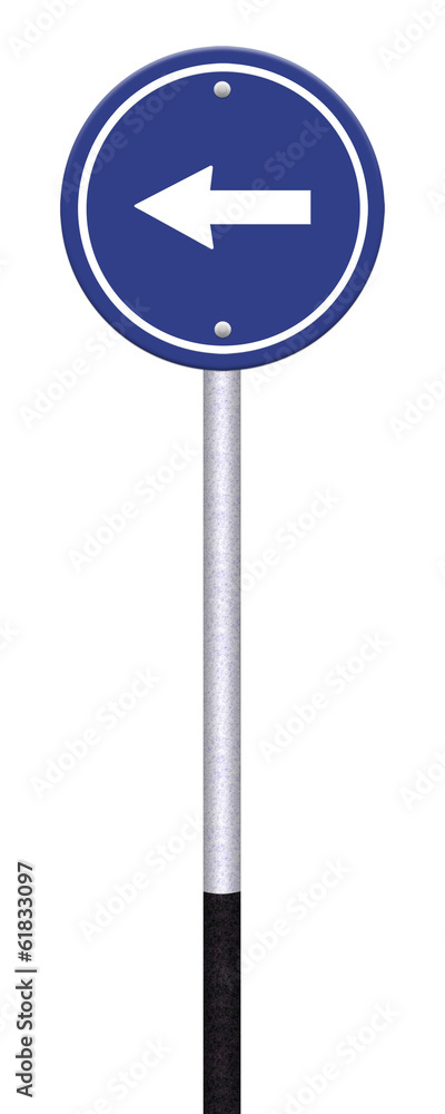 Arrow traffic sign isolated on white background ,part of a serie Arrow traffic sign isolated on white background ,part of a serie