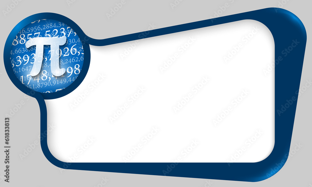 blue box for text with pi sign and texture of numbers blue box for text with pi sign and texture of numbers
