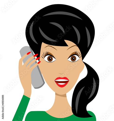 business woman emotionally speak by phone