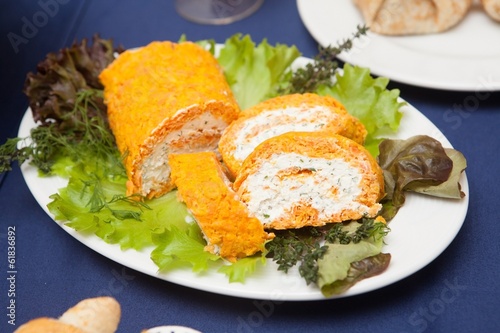 Cottage cheese carrots roll