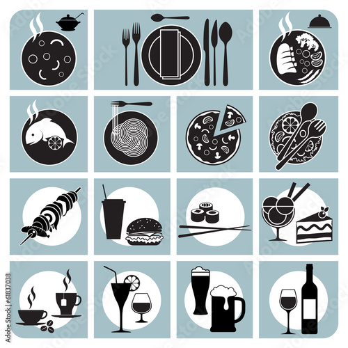 Vector icons for food and drink