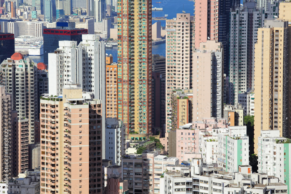 Naklejka premium Residential district in Hong Kong