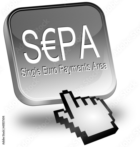 SEPA - Single Euro Payments Area - Button mit Cursor