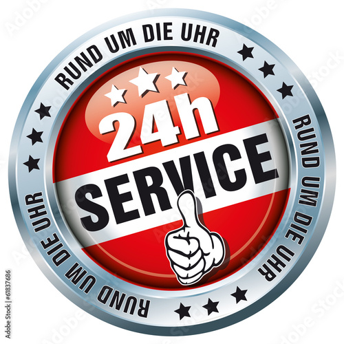 24h Service - Rund um die Uhr - Button