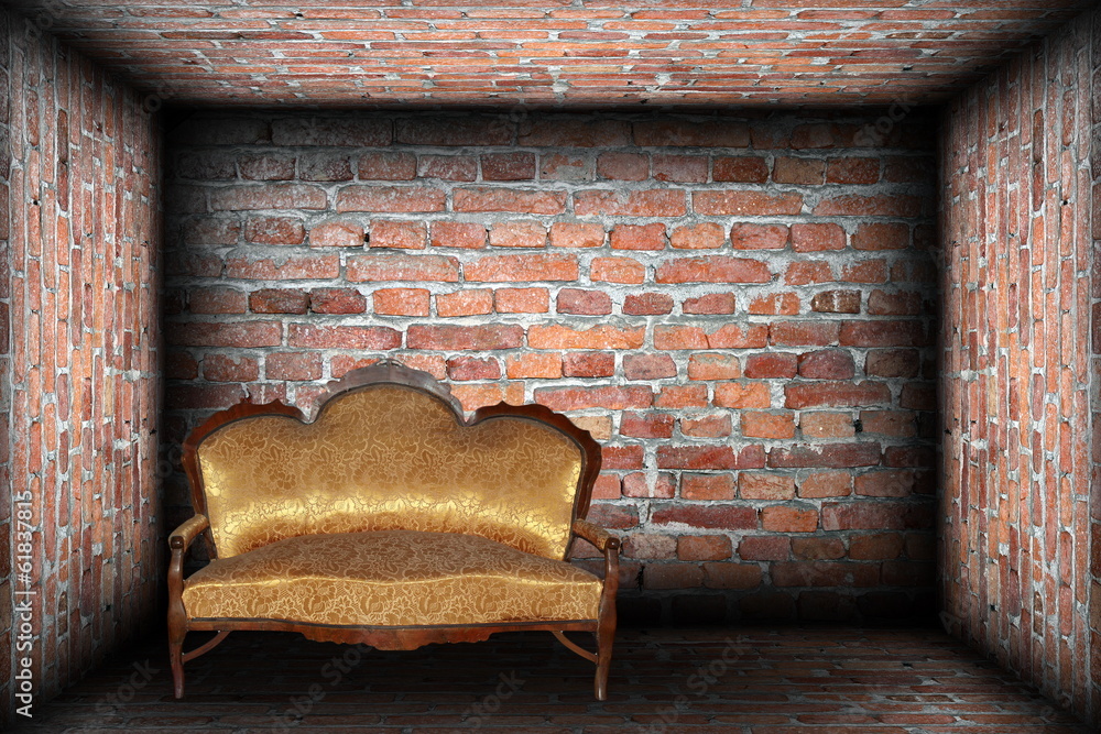 sofa in brick finished room sofa in brick finished room