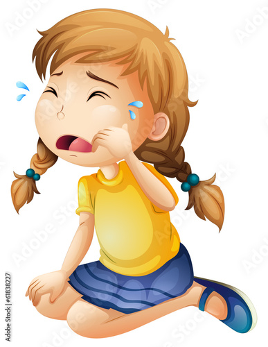 A little girl crying