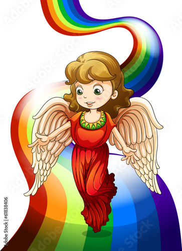 An angel above the rainbow