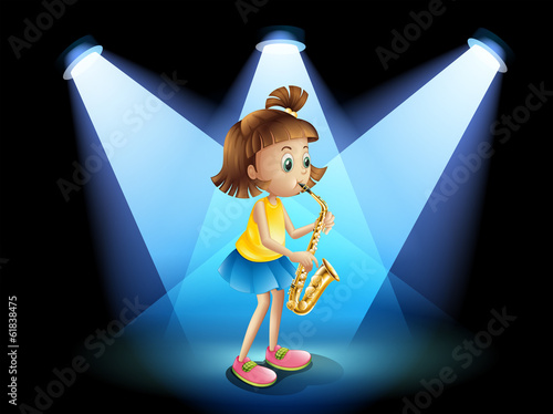 A talented girl at the center of the stage