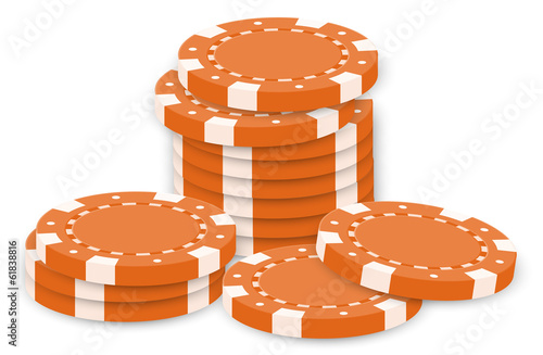 Orange poker chips