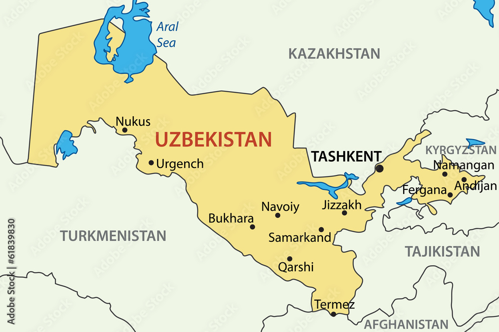 Republic of Uzbekistan - vector map