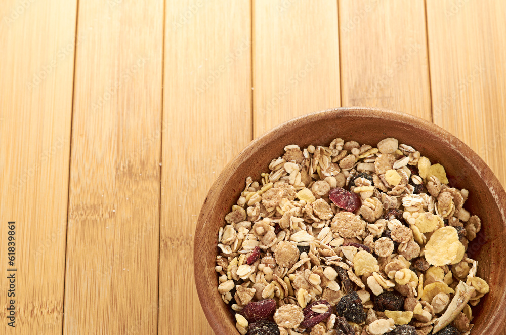 Plate with raw oatmeal on wooden table. Plate with raw oatmeal on wooden table.