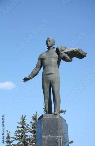 First astronaut Jury Gagarin monument in Gagarin city