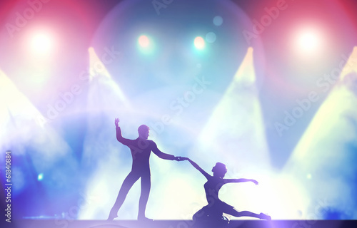 A couple of dancers in elegant, passionate dancing pose in club © Photocreo Bednarek