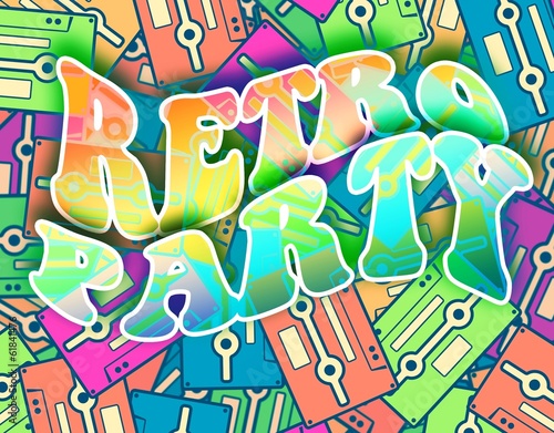 Retro party concept Vintage poster design