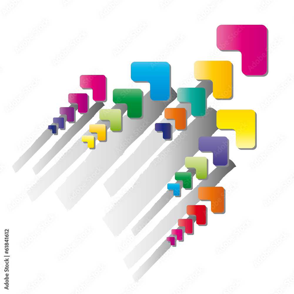 Fototapeta premium Bunte Pfeile - Aufschwung - Wachstum. Einen Aufwärtstrend verzeichnen und Wachstum in der Wirtschaft verzeichnen. Richtungsweisend und zielführend