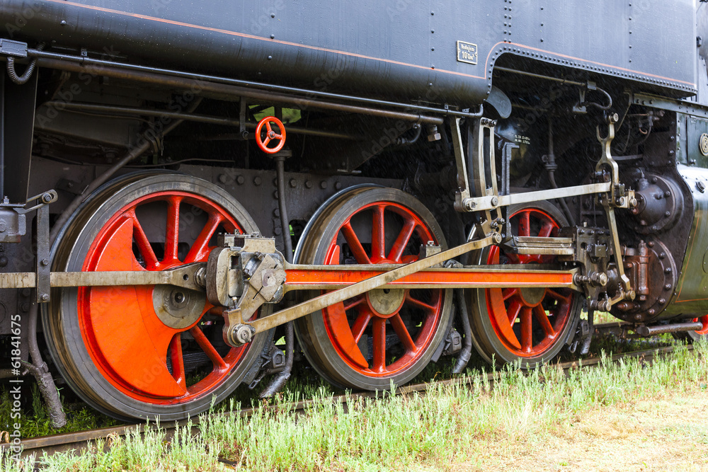 detail of steam locomotive, Czech Republic