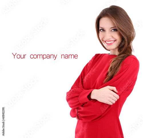 Attractive woman isolated o...