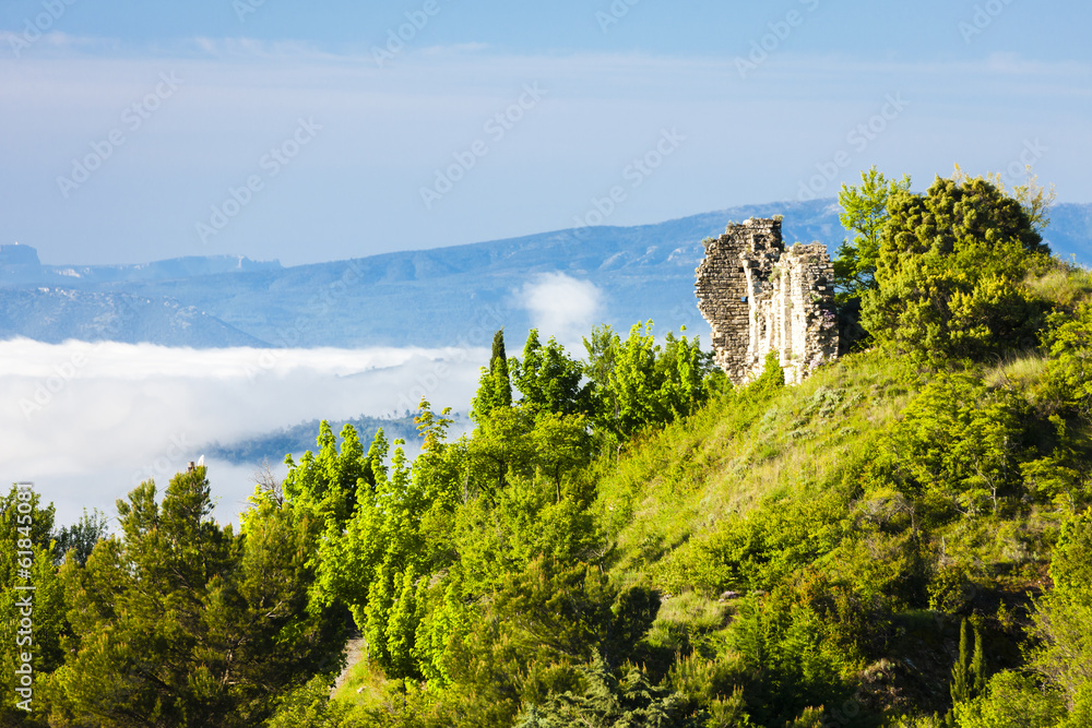 ruins of castle, Montfuron, Provence, France