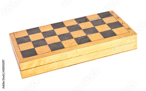 folded chess board on a white background