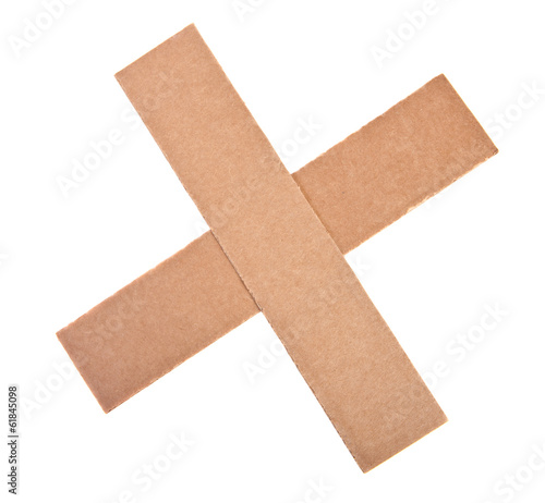 cross of two cardboard strips