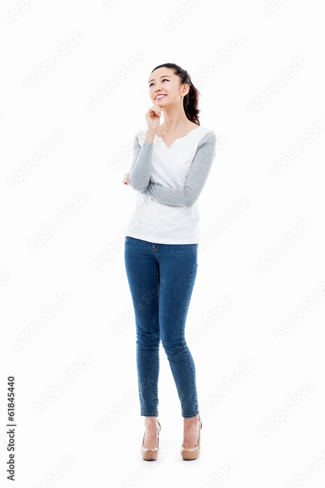 Thinking young Asian woman Thinking young Asian woman
