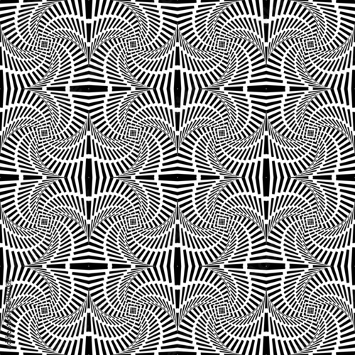 Design seamless uncolored swirl movement pattern. Abstract decor