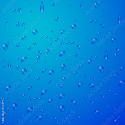 Water drops blue, vector background