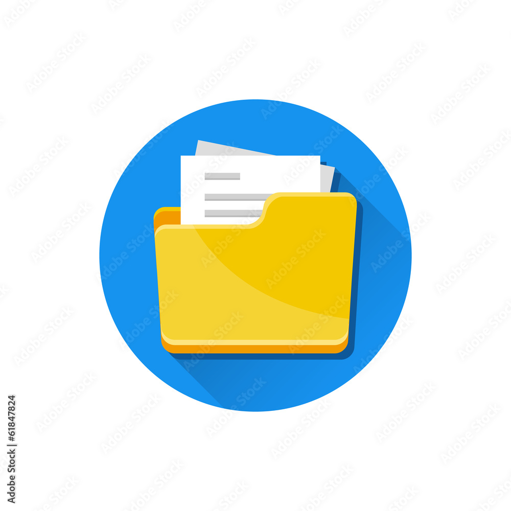 Vector Folder with Documents Icon Vector Folder with Documents Icon